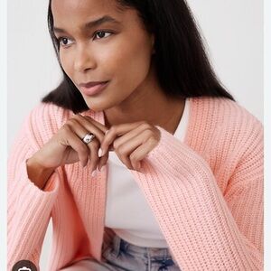 Banana Republic Factory Peachy-Pink Chunky Knit Cardigan Sweater